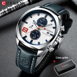 CURREN Moda Masculina Relógio Esportivo Analógico Relógios De Quartzo À Prova Dwaterproof Água Data Militar Multifuncion