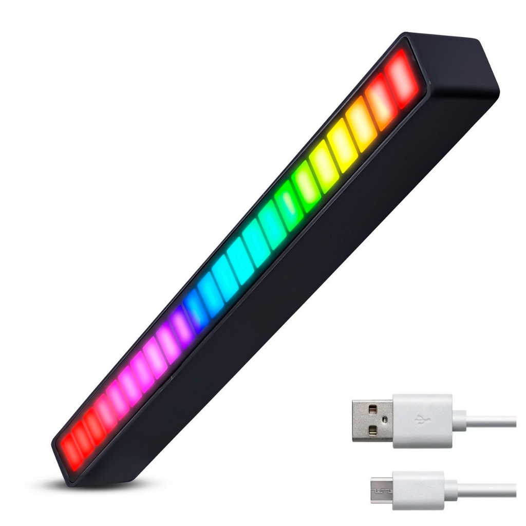 Torre Barra LED RGB Rítmica Luz Som Musica Iluminação Gamer Recarregável - Home & Living