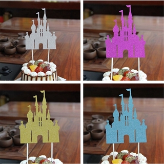 Princesa Príncipe Castelo Feliz Aniversário Decoração De Casa Jantar Cozimento Do Bolo Queque Topper Fontes Evento Pary Bandeiras Presente Amor