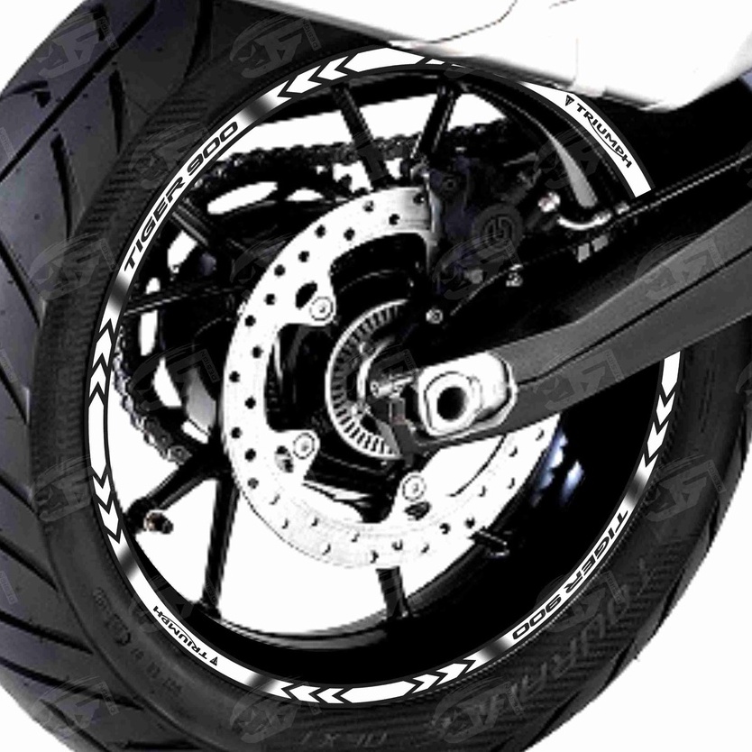 Adesivo Friso Refletivo Roda Moto Triumph Tiger 900 GT PRO Tiger 900 Rally PRO M01 branco
