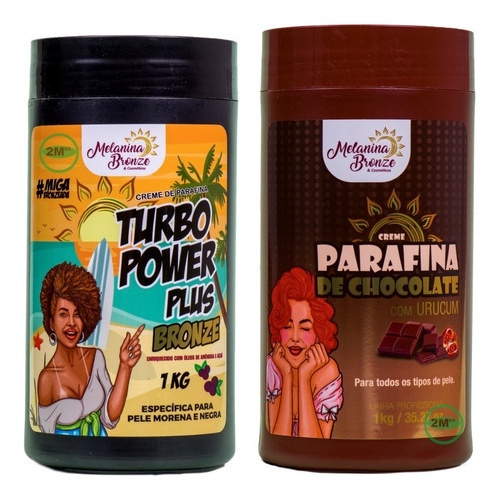 1 Parafina De Chocolate + 1 Turbo Power Bronze Pele Negra