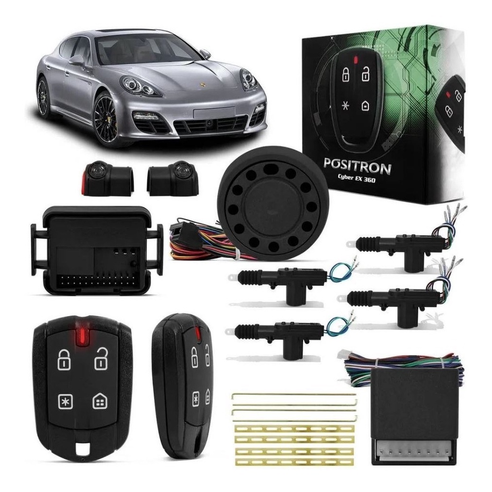 Kit Alarme Positron EX360 Universal + Trava Elétrica 4 Portas em Oferta na Shopee