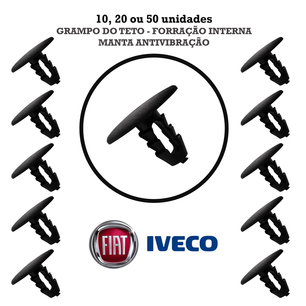 10, 20 Ou 50 Grampos Presilhas Do Teto Forração Interna Manta Antivibração Fiat