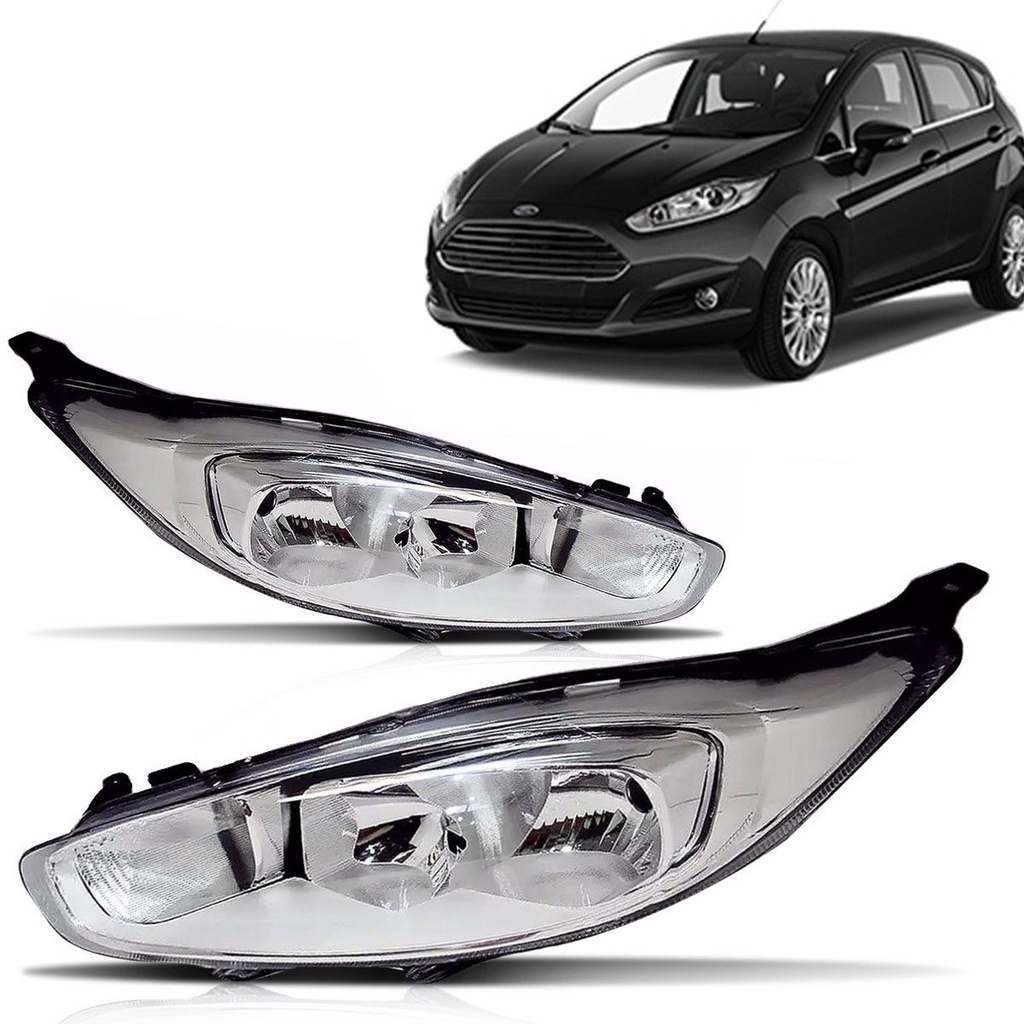 Farol Fiesta Hatch 2014 2015 2016 Foco Duplo Cromado