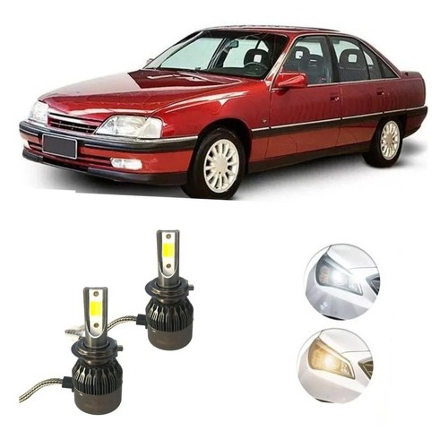 Kit Lampada Dual Color Super Led Farol Baixo-alto Gm Omega