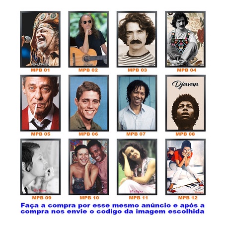 Quadro Com Moldura Mpb Chico Buarque Elis Regina A X Cm Shopee Brasil