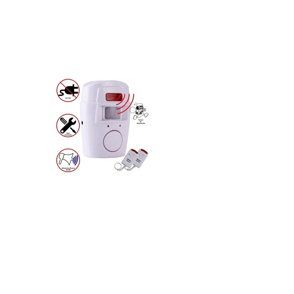 Alarme Sem Fio Residencial Sensor Sirene + 2 Controle