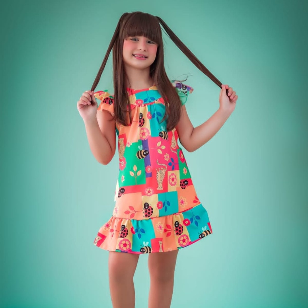 Serviceable Subjective Coincidence Vestido infantil de menina tecido fresquinho verão | Shopee Brasil