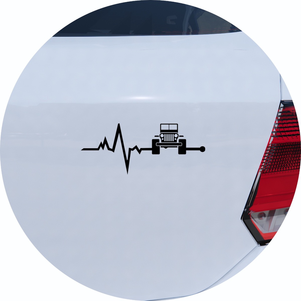Adesivo de Carro Jeep Willys Na Veia - Amor por Jeep