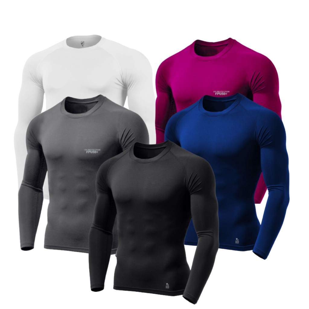 Kit 03 Camisetas Térmicas UV Segunda Pele Compressão Blusa Treino Verão Proteção Solar Camisa Original