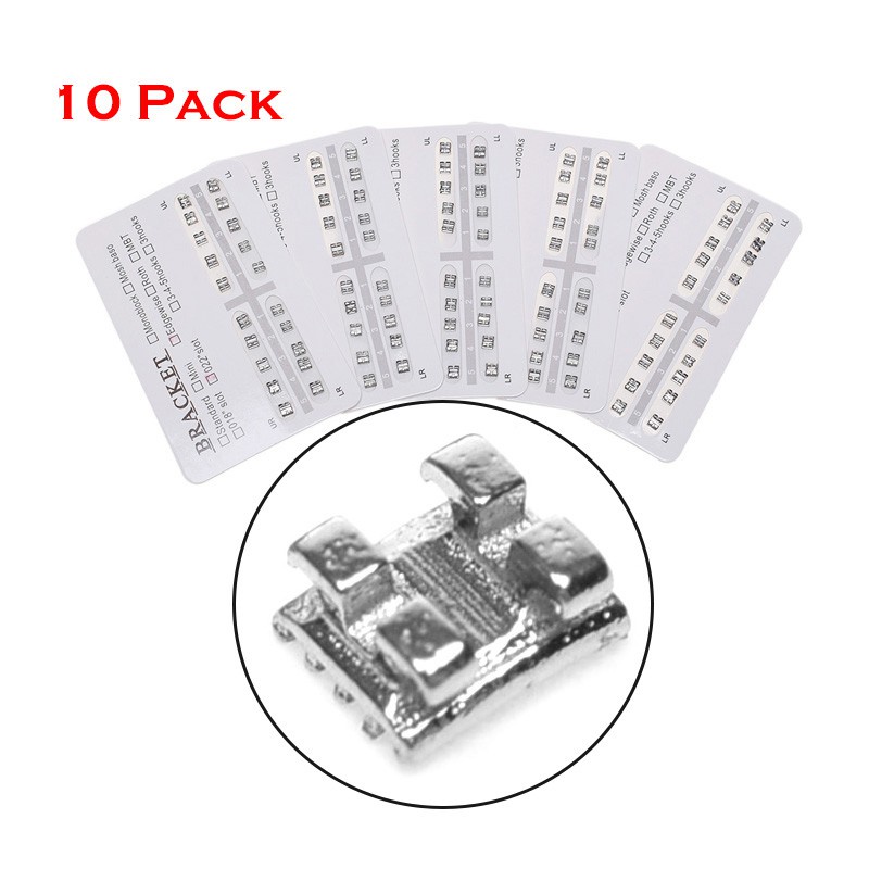 SANDENT Orthodontic Brackets - Mini Roth, 0.022" Slot, 3 Hooks, 10 Packs (Metal) - View #3