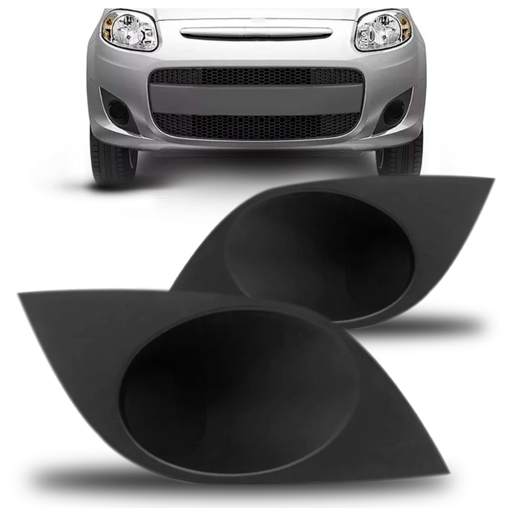 Moldura Milha Palio Attractive 2012 a 2014 Cinza Sem Furo