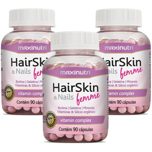 Kit Hair Skin & Nails Femme (cápsula Da Beleza) 270 Cápsulas em Oferta na Shopee