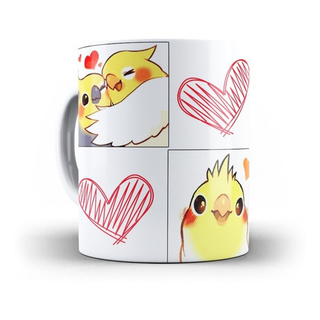 Caneca Calopsita Humor - amo calopsitas - amo passaros