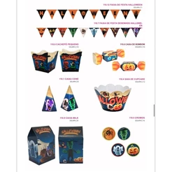 kit para festa halloween painel e lembrancinhas adesivos caixa