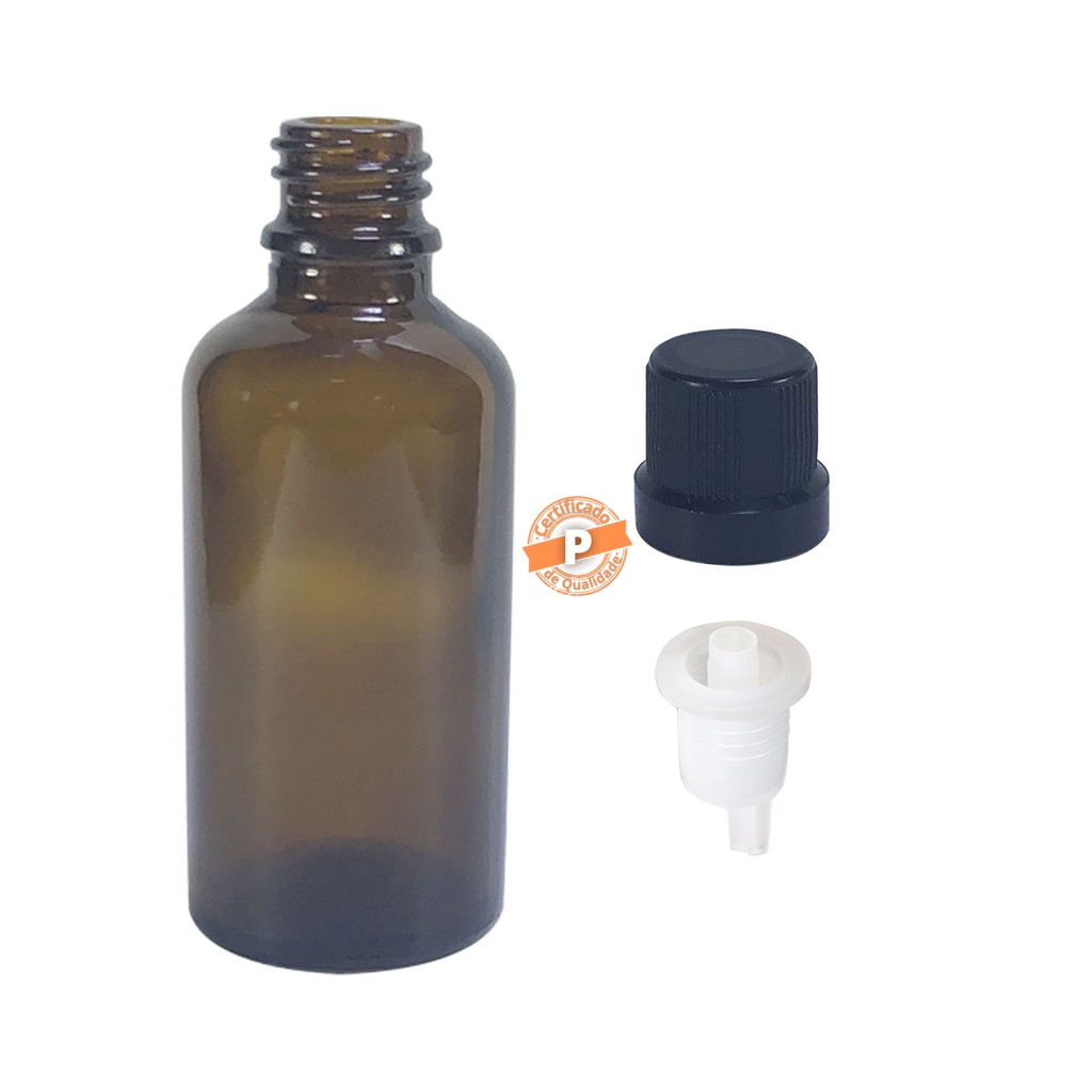 Frasco De Vidro C/ Gotejador 50ml (20 Unidades)