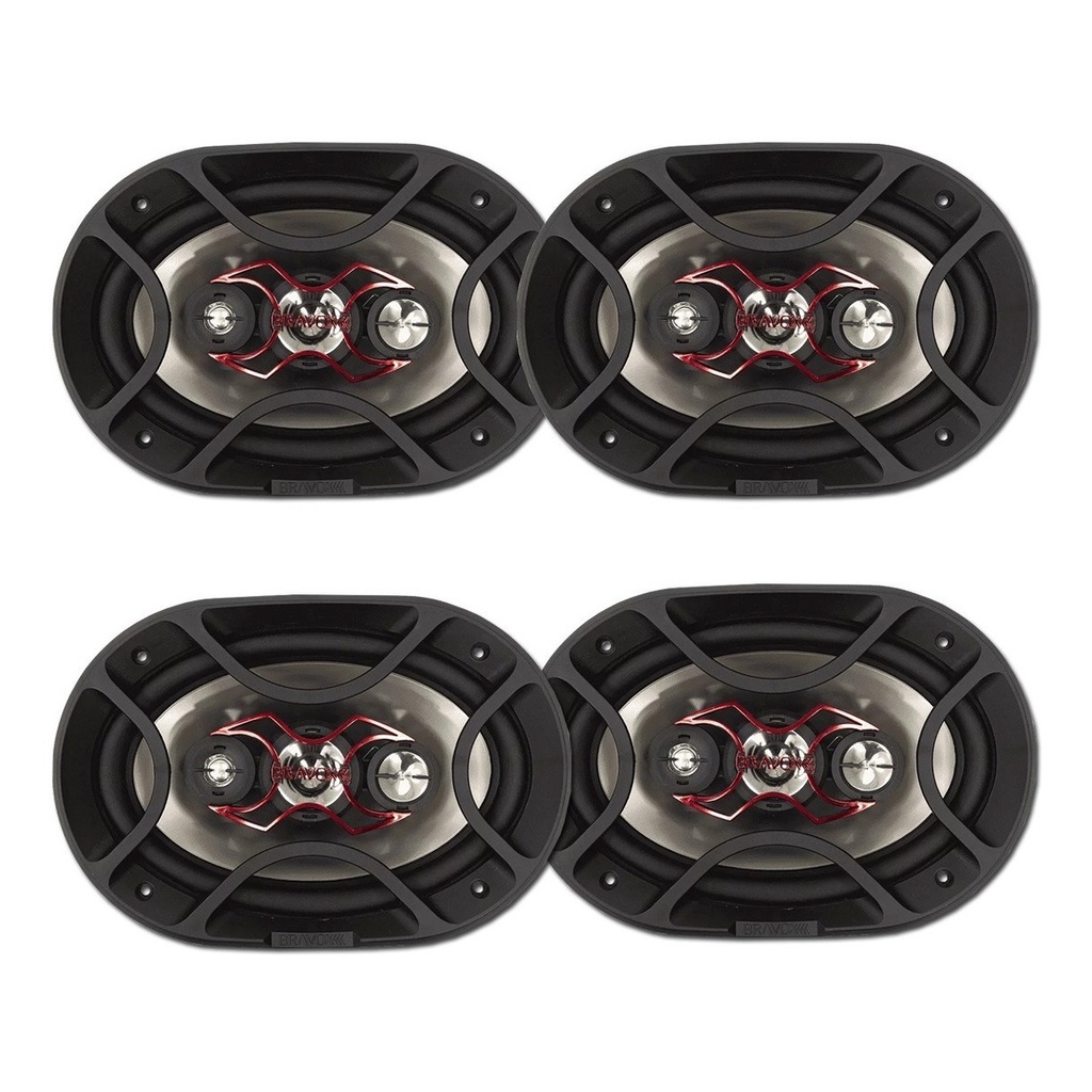 Kit 4 Alto Falantes 6x9  Bravox Quadriaxial B4X69X - 140 Watts RMS em Oferta na Shopee