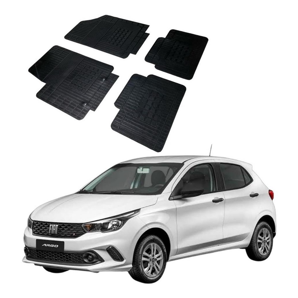 Jogo 4 Pecas Tapete Automotivo Especifico Fiat Argo 100% Borracha Borcol 4 Pc.