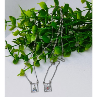Escapulário de Nossa Senhora de Aparecida com strass com sagrado coração