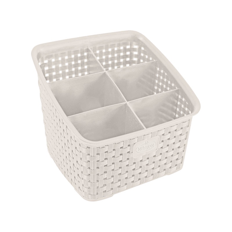 Organizador Rattan 6 Divisórias Areia Nitron