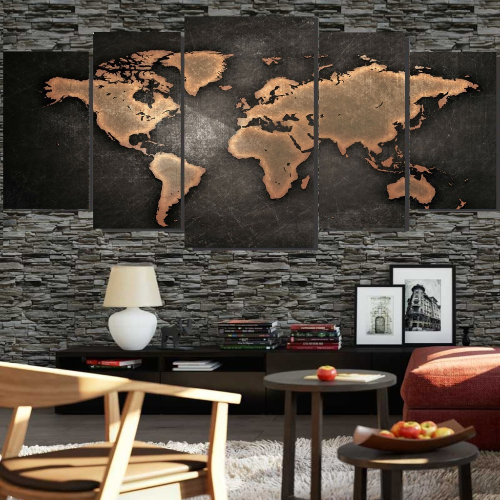 Quadros Decorativo 128x60 Planetário Mapa Mundial Promoção Lindo