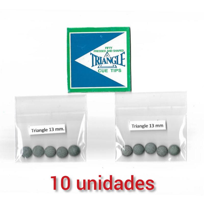 kit 10 solas de couro Triangle cinza 11mm para tacos de sinuca, brilhar, snooker pronta entrega em Oferta na Shopee