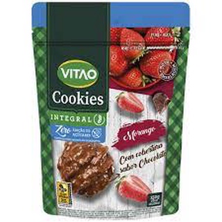 Cookies sabor morango com chocolate integral e zero açúcar 120 gramas Vitao