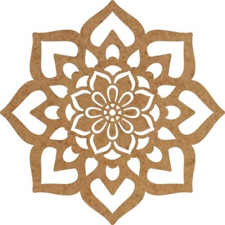 Quadro Mandala Decoração Parede Flor Coração MDF