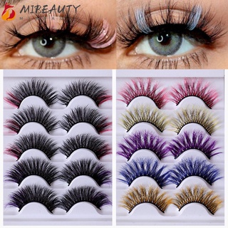 BRMIBEAUTY 5 Pares De Cílios Postiços Artesanais Coloridos