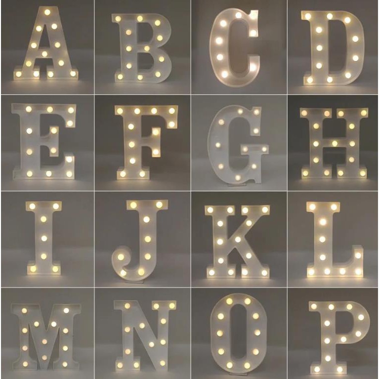 Letra Luminária Led 3d Decorativa Festa Dourada