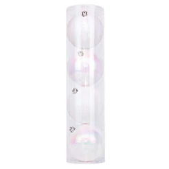 Kit Bola Lisa Glitter - Branco/Nacarado - 12cm - Rizzo