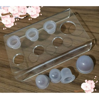 Porta batoque em acrílico 7 furos - Retangular em Oferta na Shopee