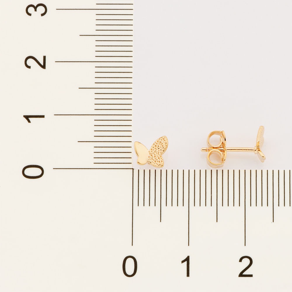 Brinco mini borboleta rommanel folheado a ouro em Oferta na Shopee