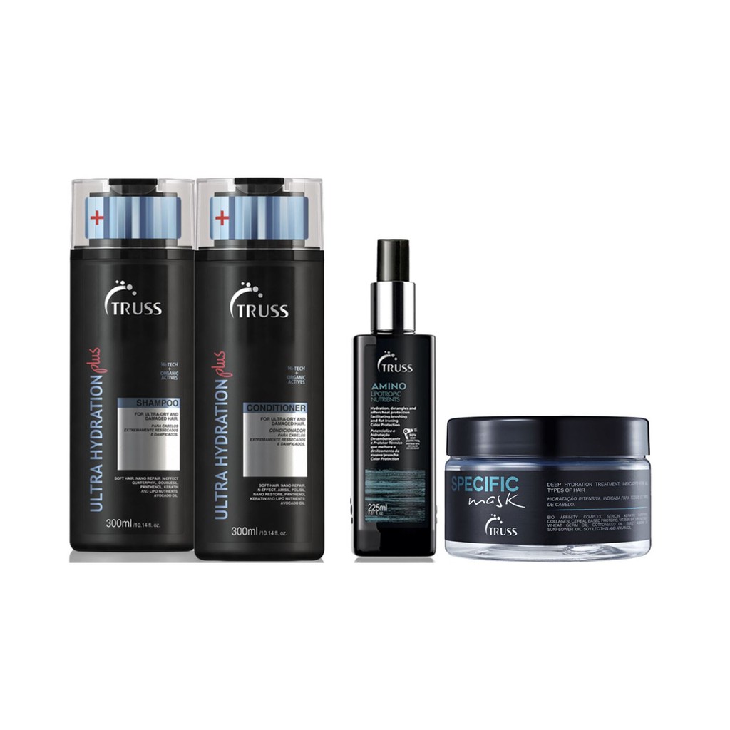 Truss Ultra Hydration Plus Shampoo e Condicionador e Amino e Máscara Specific