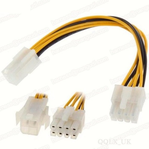 Cabo adaptador ATX 12v 4 pinos para 8 pinos PCI Express = AUXILIAR DE ENERGIA  / ALIMENTAÇÃO PLACA MÃE