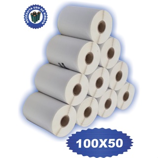 10 Rls Etiqueta 100x50 10x5 Couche Adesiva Zebra Argox em Oferta na Shopee