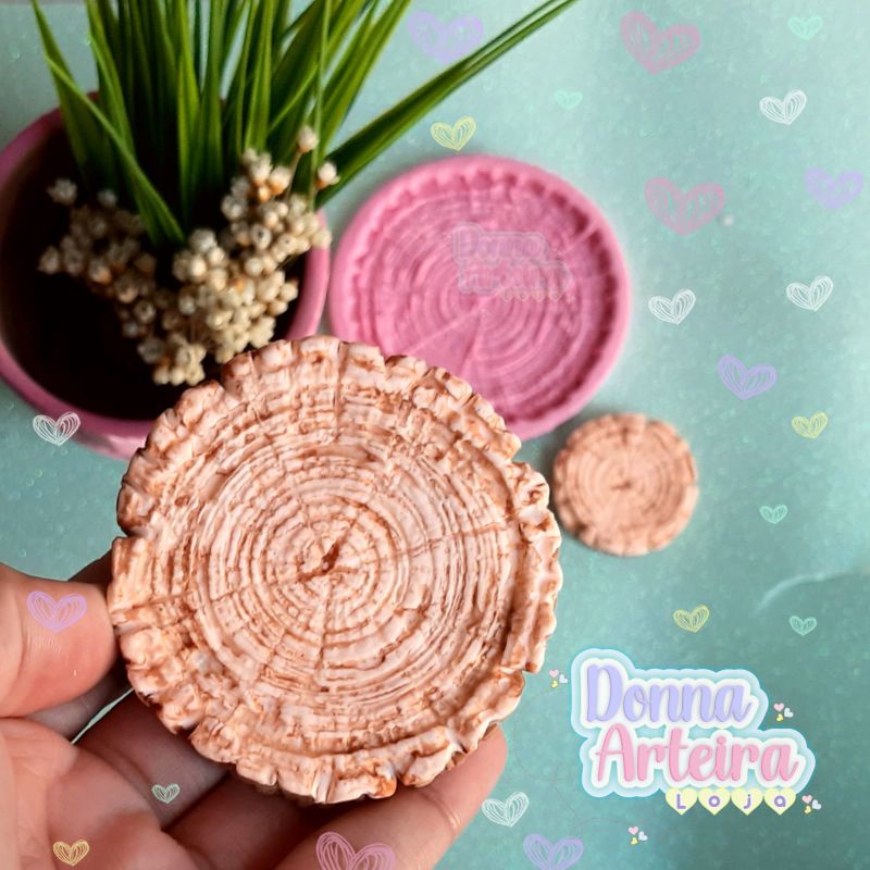 Molde Forma de Silicone Tronco de Árvore/Madeira para decorar cód 1678 | Biscuit, Pasta Americana, Gesso, Confeitaria