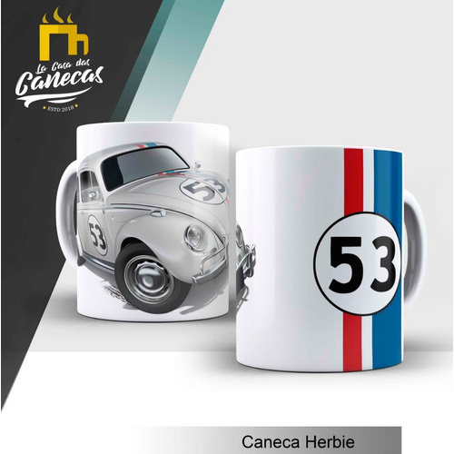 Caneca De Porcelana Personalizada Volkswagen Fusca Herbie Shopee Brasil