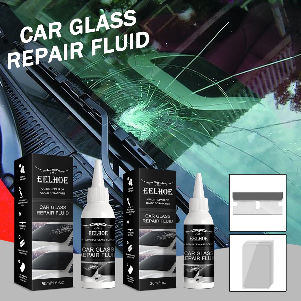 【 30ML + Blade + Tempered Film  Hot Sale Auto Glass Repair Vidro Reparo De Rachaduras De Raspadinhas Pára-Brisas Automát