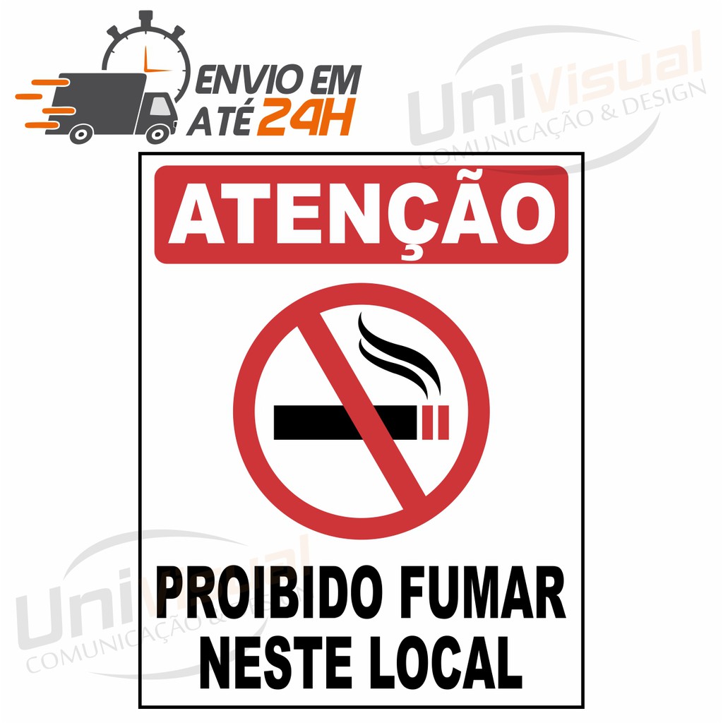 Placa Proibido Fumar 50x40cm Ou 30x20cm Chapa Ps 2mm Para Casa Comércio Shopee Brasil 