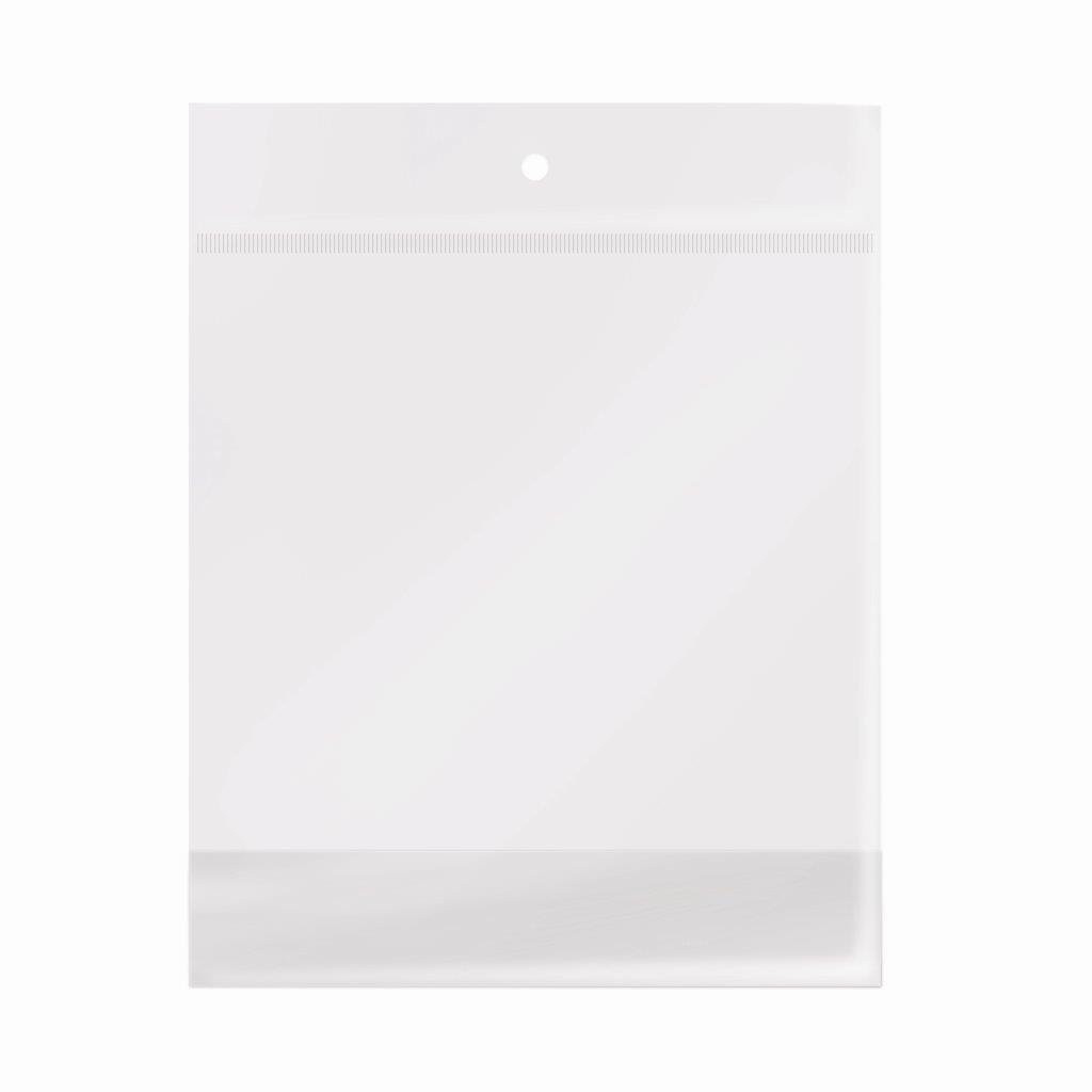 Saco Transparente c/ Furo e Aba 12x18cm - 100 un - Rizzo