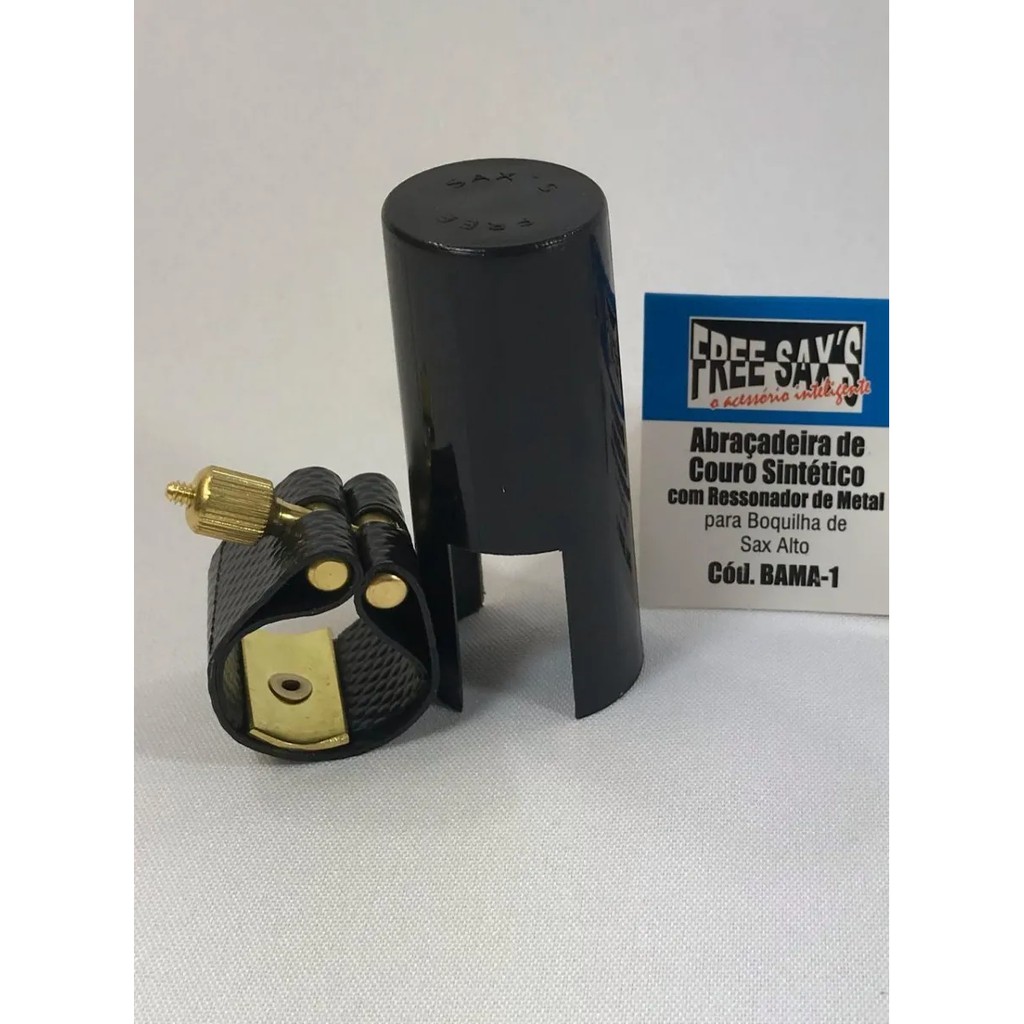 Abraçadeira e Cobre Boquilha Com Ressonador para Sax Alto - Free Sax e Braçadeira abracadeira