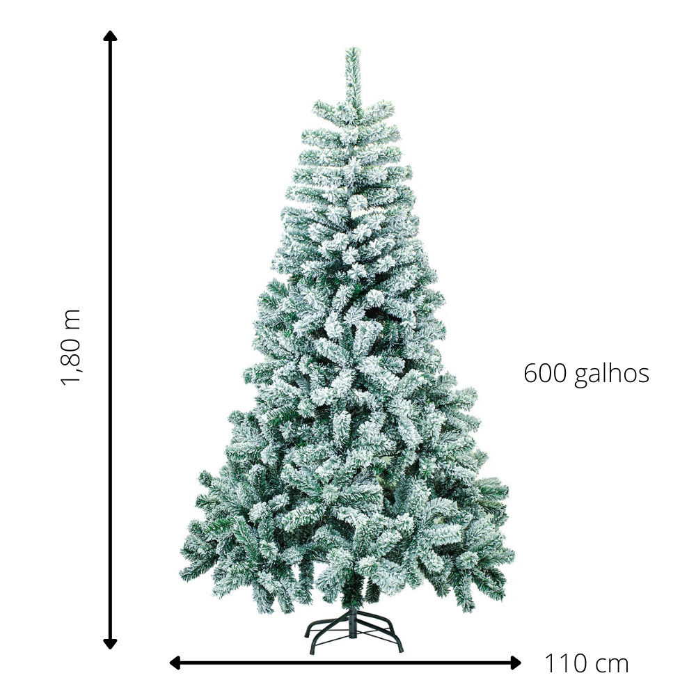 Arvore de Natal Pinheiro Alpina Nevada 600 Galhos 1,80 m Decoracao Natalina  Enfeite | Shopee Brasil