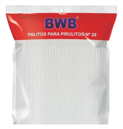 Palito para Pirulito Grande Branco 50 Unidades - N°28 - BWB