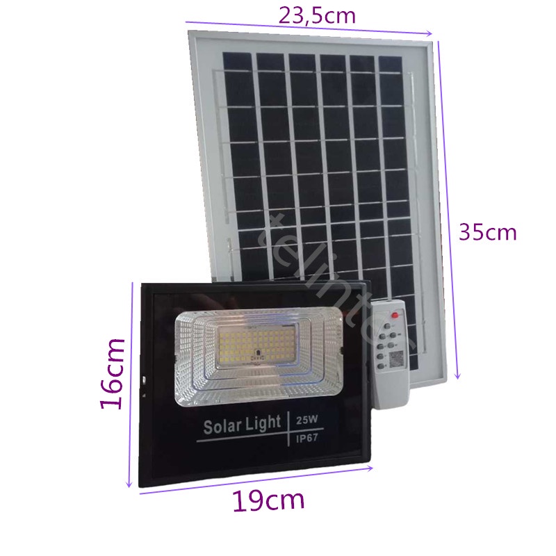 refletor led energia solar controle + placa solar 25w/60w/100w -zijia ...