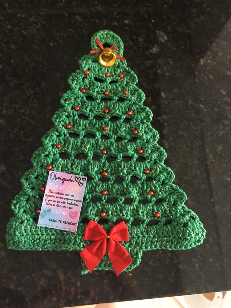 Árvore de Natal em Croche - Enfeite de Natal para porta | Shopee Brasil