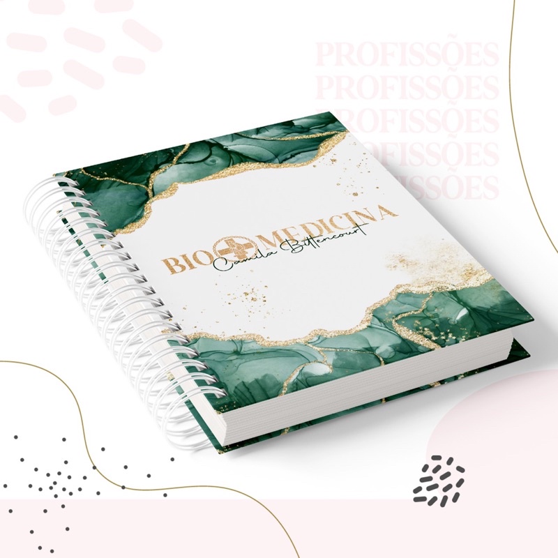 Caderno biomedicina pautado personalizado com nome na capa - caderno profissão Capa Dura 2026
