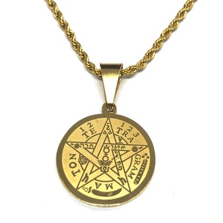 Colar Pingente Tetragrammaton Pentagrama Salomão Aço Inoxidável BRC01