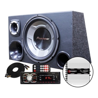 Kit Som Caixa Trio Completa Subwoofer Grave Pioneer Aparelho Rádio Bluetooth Usb Modulo Amplificador Taramps em Oferta na Shopee