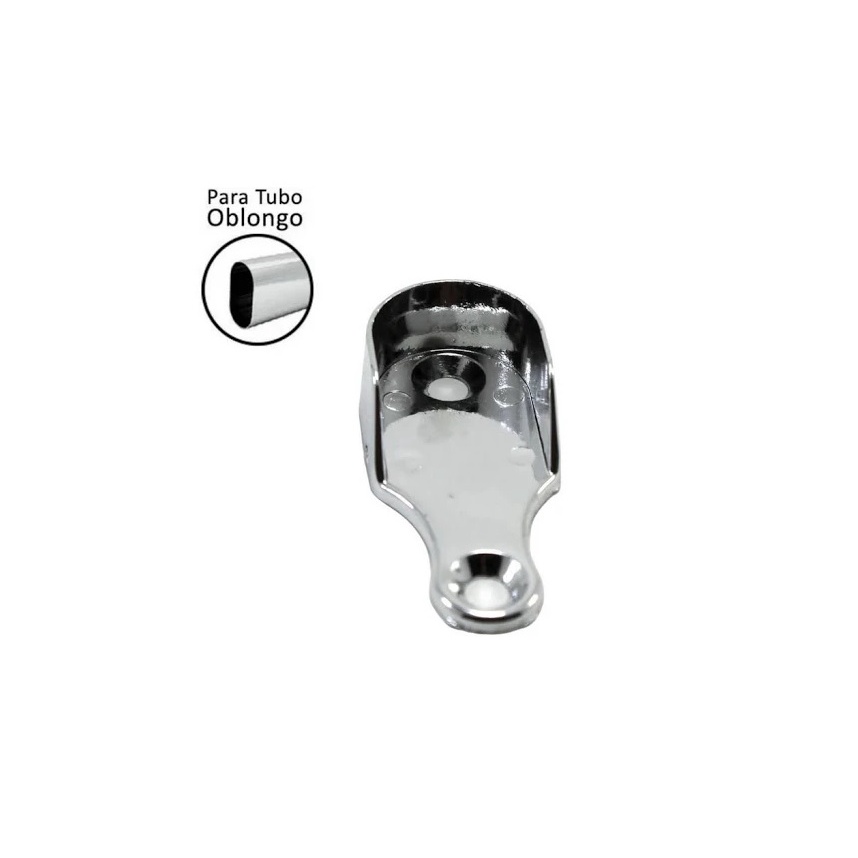 Suporte Lateral Para Tubo Cabideiro Oval Oblongo Cromado